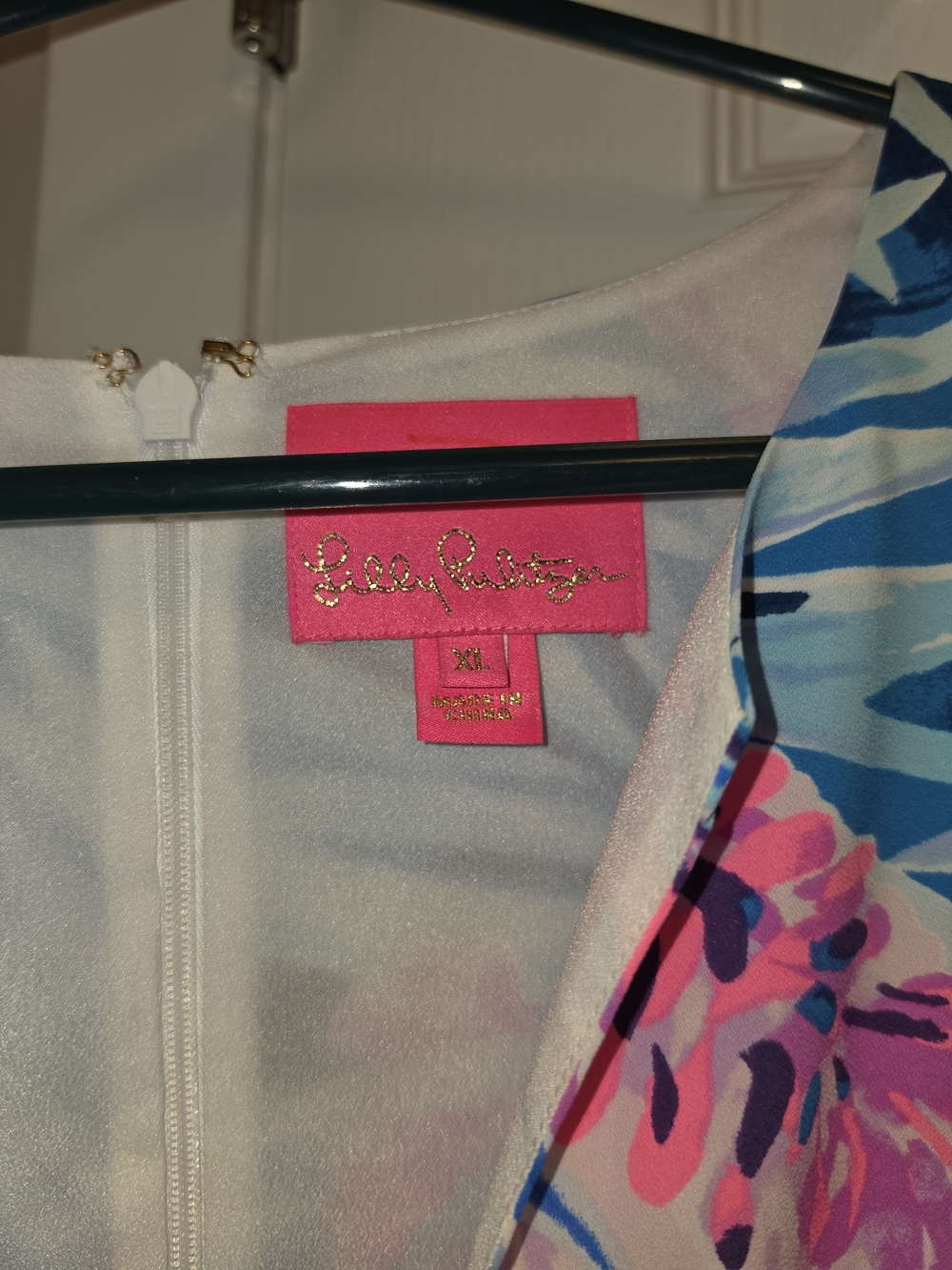Lilly Pulitzer Blue & Pink Tropical Wrap One-Piece - Picture 4 of 4